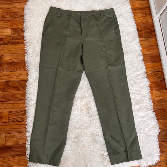 Vince women’s mid rise cropped linen trousers size 8 - Picture 5 of 13